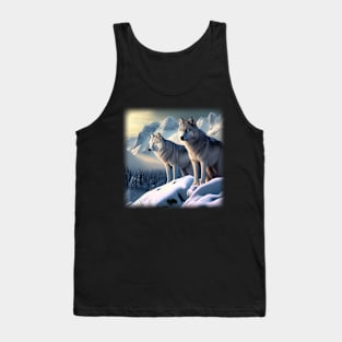 Wolves Wolf White Snow Mountains Tank Top